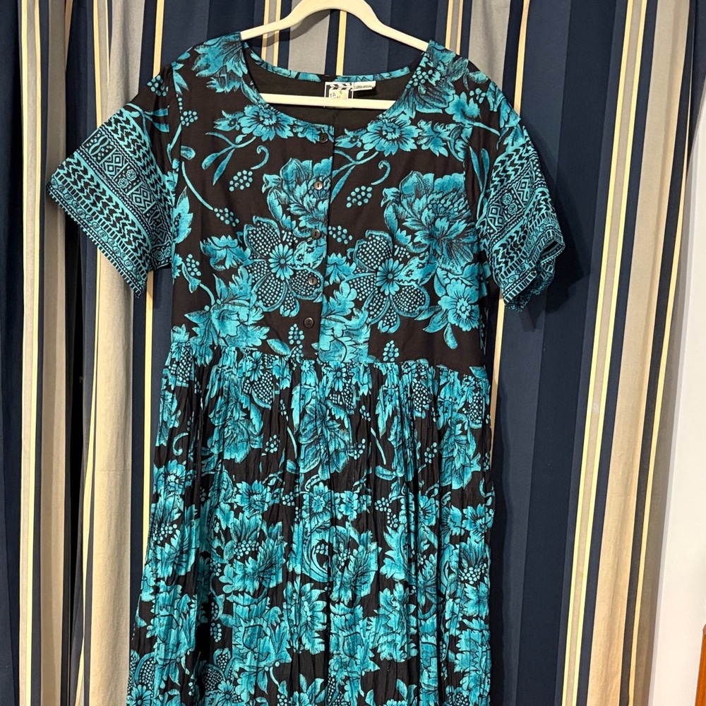 Take Two Clothing Co, size XL, black and turquoise dress (maxi)